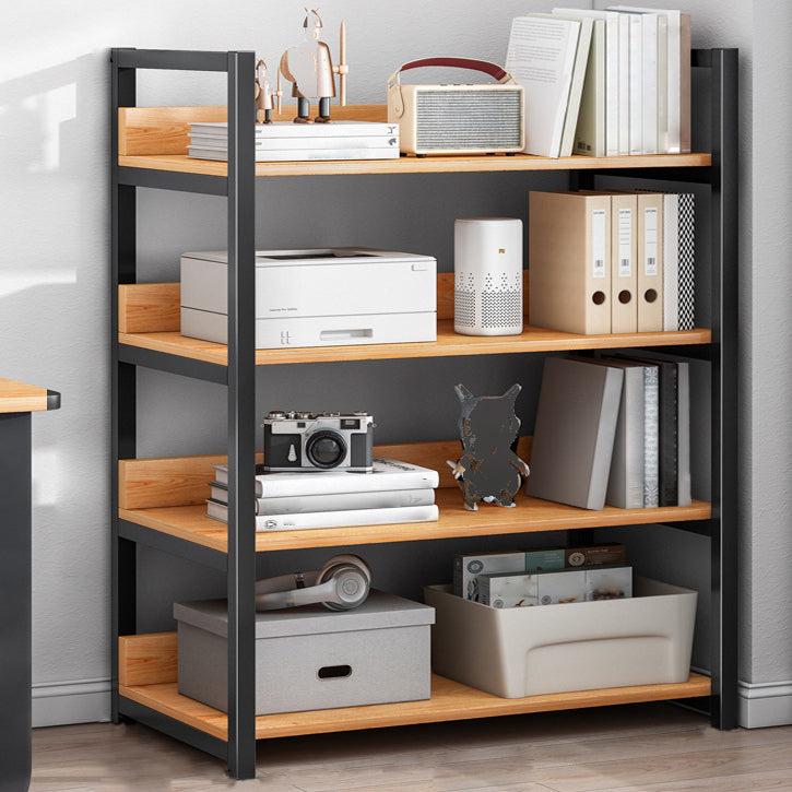 Open Metal Wooden Bookcase Modern Home Living Room Bookshelf