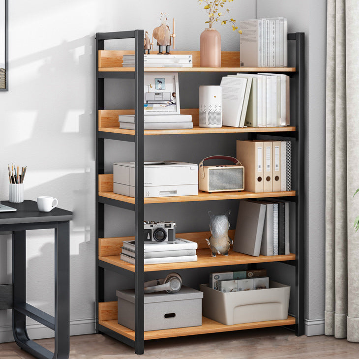 Open Metal Wooden Bookcase Modern Home Living Room Bookshelf