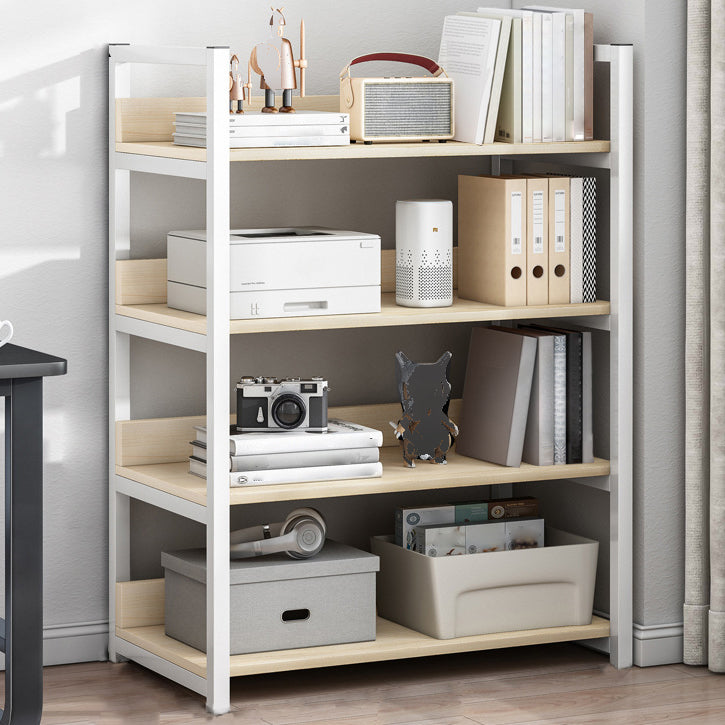 Open Metal Wooden Bookcase Modern Home Living Room Bookshelf