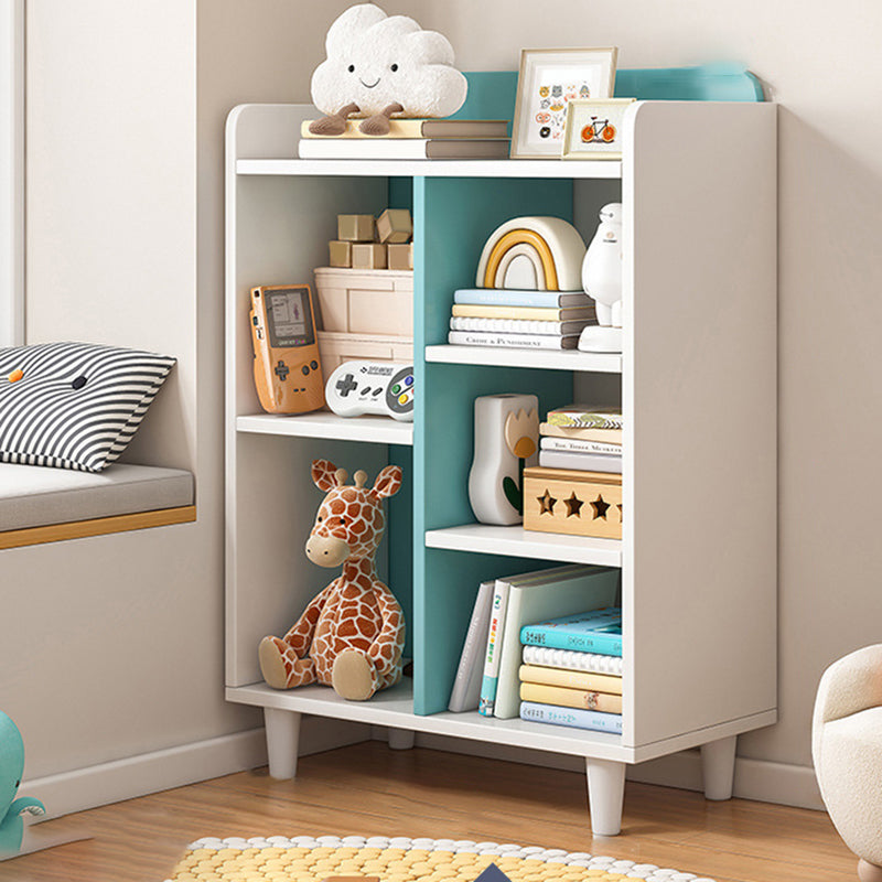 4-Tier Contemporary Bookshelf Standard Engineered Wood Bookcase 11.8" Wide