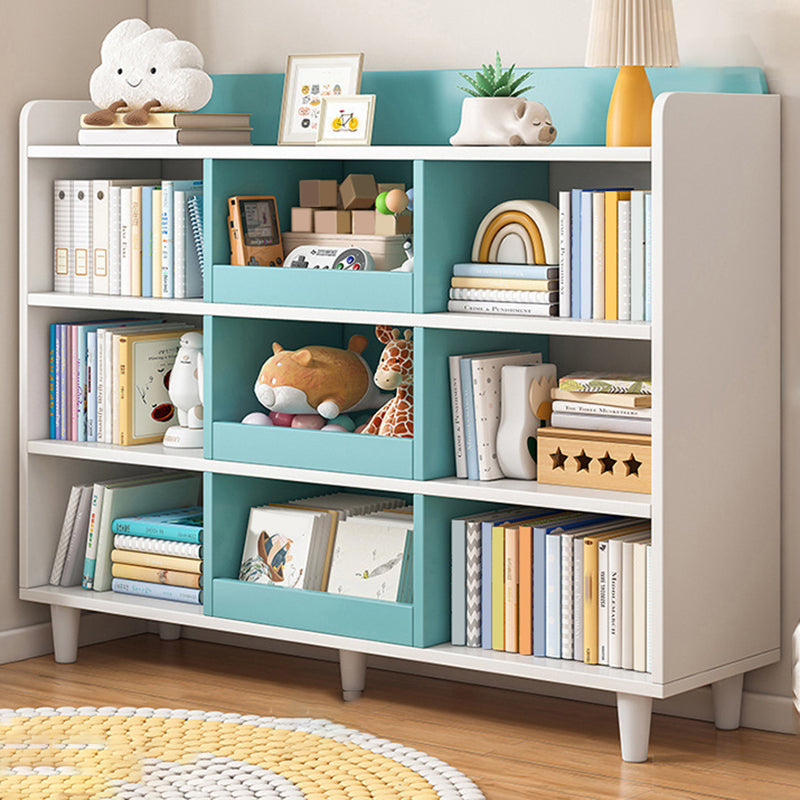 4-Tier Contemporary Bookshelf Standard Engineered Wood Bookcase 11.8" Wide