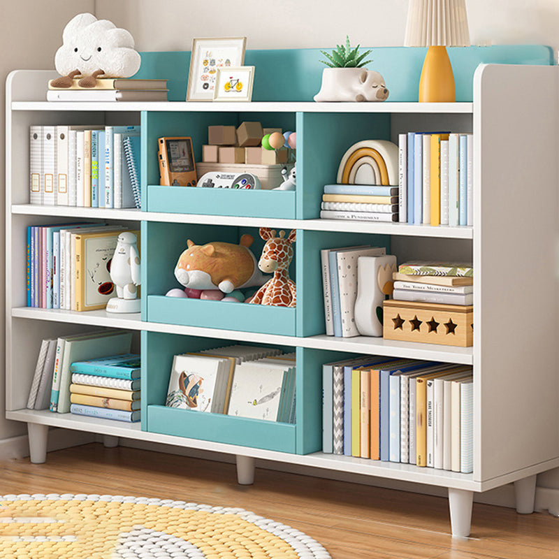 4-Tier Contemporary Bookshelf Standard Engineered Wood Bookcase 11.8" Wide