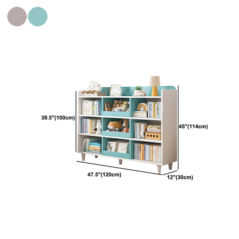 4-Tier Contemporary Bookshelf Standard Engineered Wood Bookcase 11.8" Wide