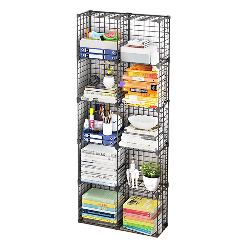 Contemporary Metal Bookcase Closed Back Bookshelf for Living Room