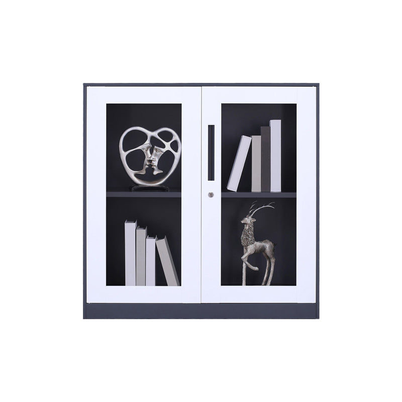 Modern Stainless Steel Bookcase Standard With Doors Shelf for Home Office
