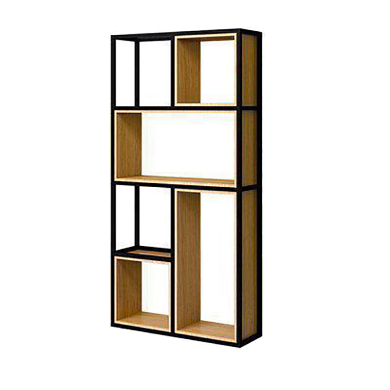 9.8" W Contemporary Geometric Bookshelf Open Back Metal Bookcase