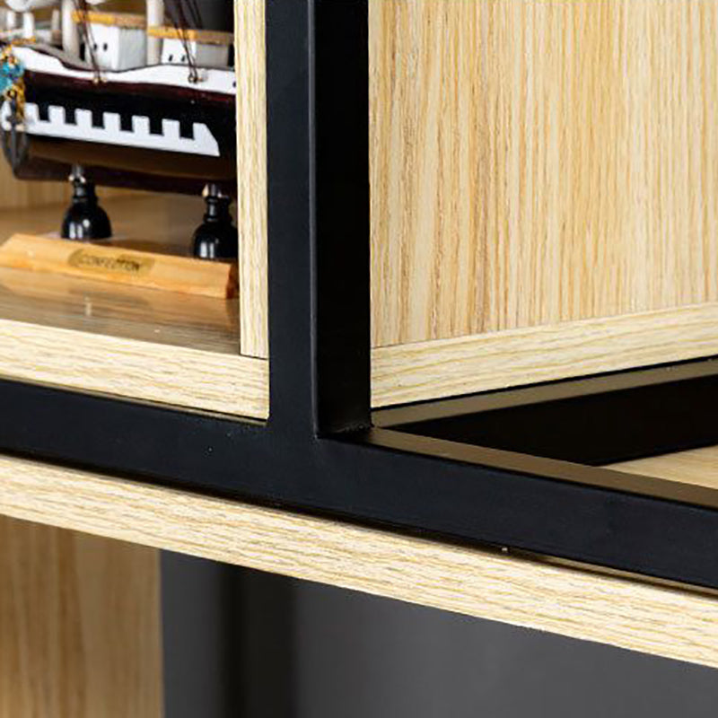 9.8" W Contemporary Geometric Bookshelf Open Back Metal Bookcase