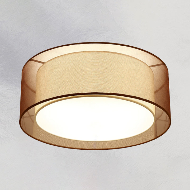 Brown Fabric Ceiling Light Multi Lights Ceiling Mount Light for Living Room