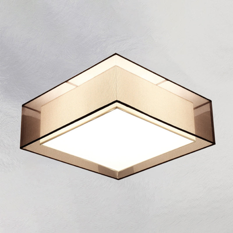 Brown Fabric Ceiling Light Multi Lights Ceiling Mount Light for Living Room