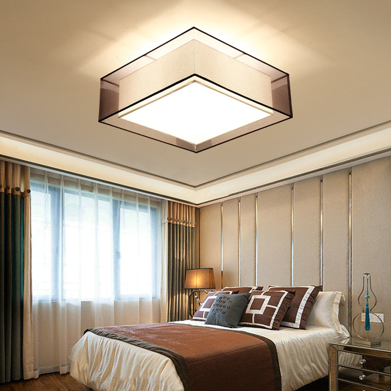 Brown Fabric Ceiling Light Multi Lights Ceiling Mount Light for Living Room