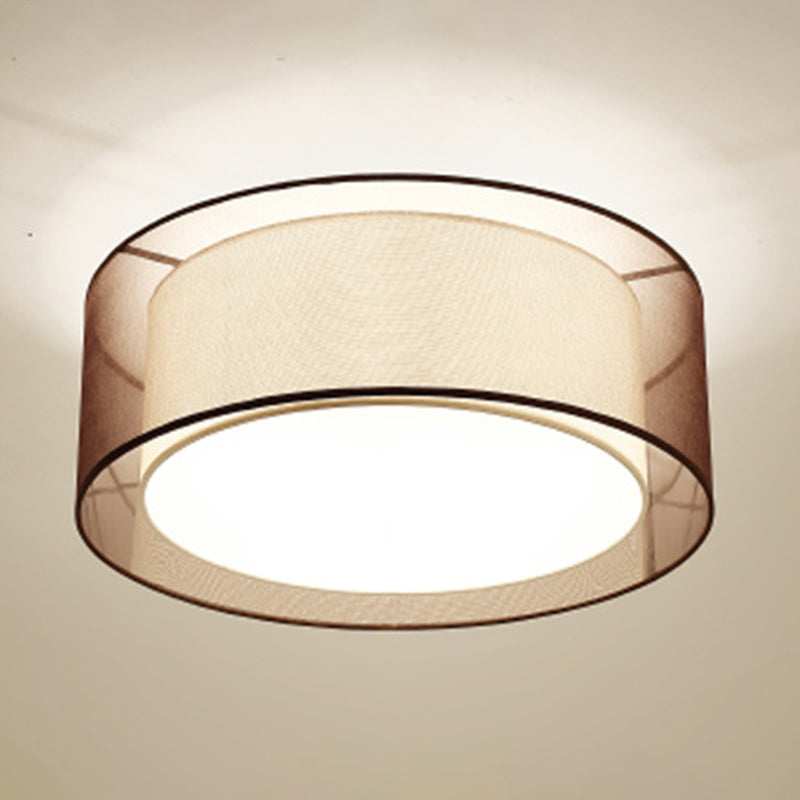 Brown Fabric Ceiling Light Multi Lights Ceiling Mount Light for Living Room