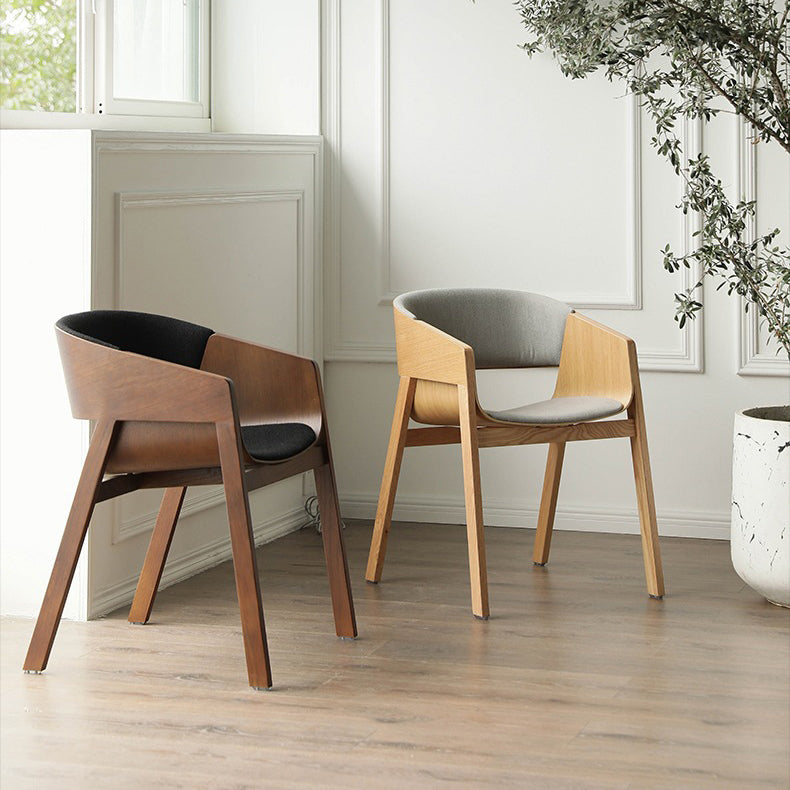 Traditional Wood Dining Arm Chairs Open Back Dining Side Chair for Restaurant Use