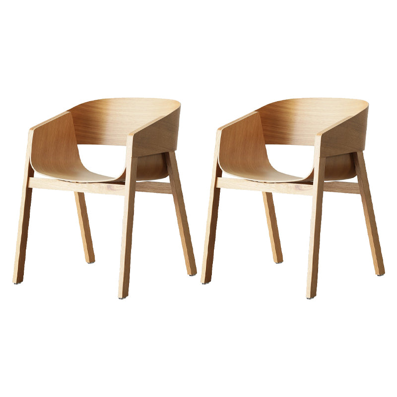 Traditional Wood Dining Arm Chairs Open Back Dining Side Chair for Restaurant Use