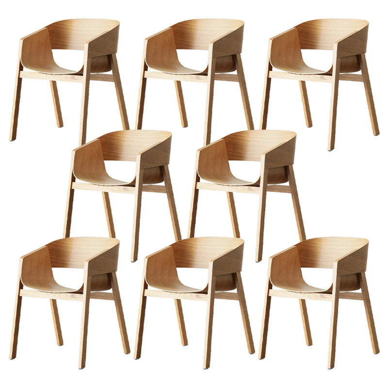 Traditional Wood Dining Arm Chairs Open Back Dining Side Chair for Restaurant Use