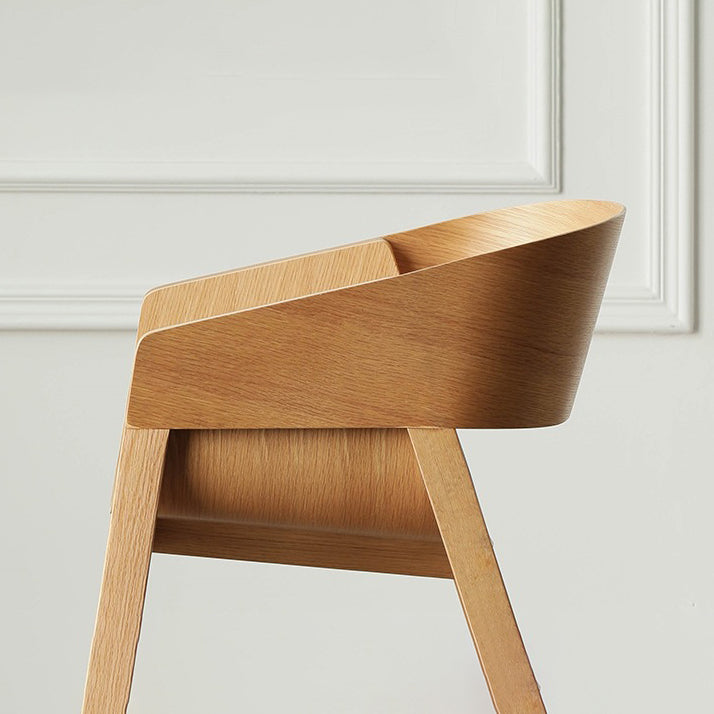 Traditional Wood Dining Arm Chairs Open Back Dining Side Chair for Restaurant Use