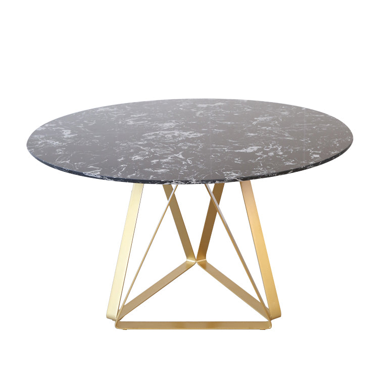 Traditional Luxury Dining Table Artificial Marble Round Table for Home