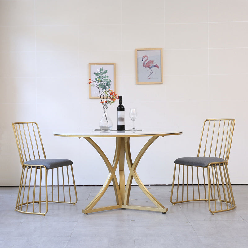 Traditional Luxury Dining Table Artificial Marble Round Table for Home
