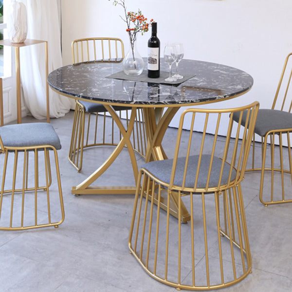 Traditional Luxury Dining Table Artificial Marble Round Table for Home