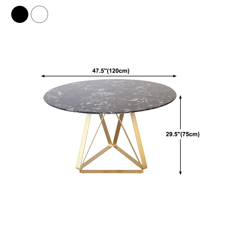 Traditional Luxury Dining Table Artificial Marble Round Table for Home