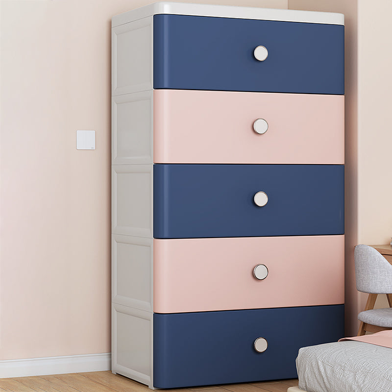 Modern Style Non-Hanging Armoire Plastic Storage Cabinet with Drawers
