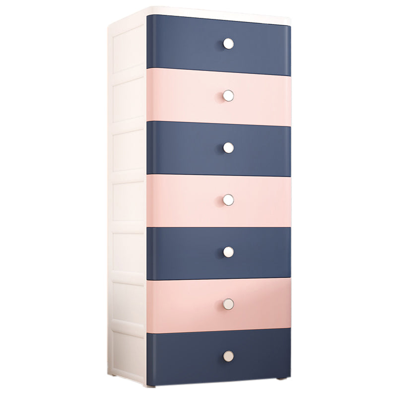 Modern Style Non-Hanging Armoire Plastic Storage Cabinet with Drawers