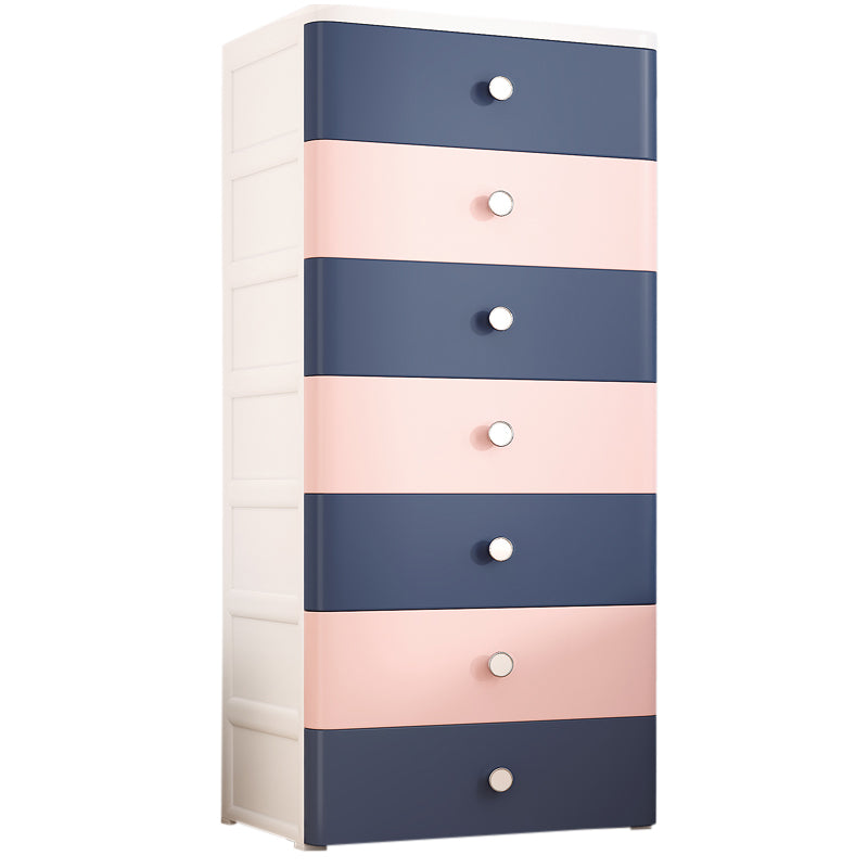 Modern Style Non-Hanging Armoire Plastic Storage Cabinet with Drawers
