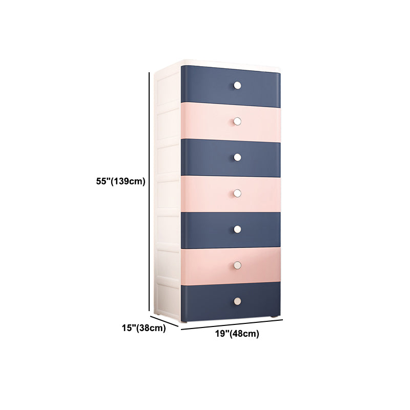 Modern Style Non-Hanging Armoire Plastic Storage Cabinet with Drawers