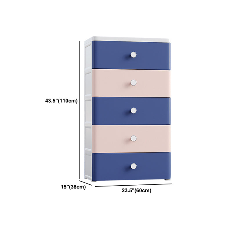 Modern Style Non-Hanging Armoire Plastic Storage Cabinet with Drawers