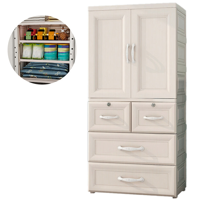 Bedroom Hinged Door Storage Cabinet Contemporary Plastic Cabinet