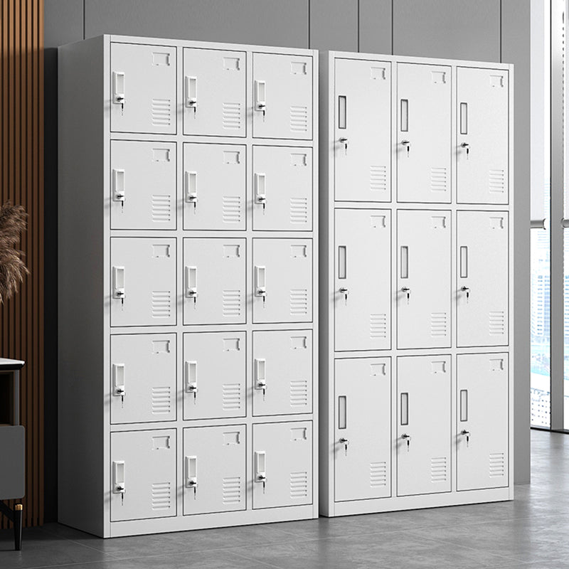 Steel Wardrobe Armoire Contemporary White Storage Cabinet for Home