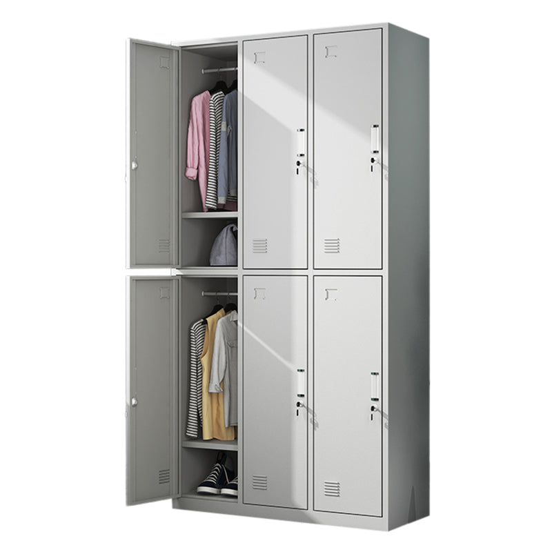 White Steel Storage Cabinet Contemporary Hinged Wardrobe Cabinet