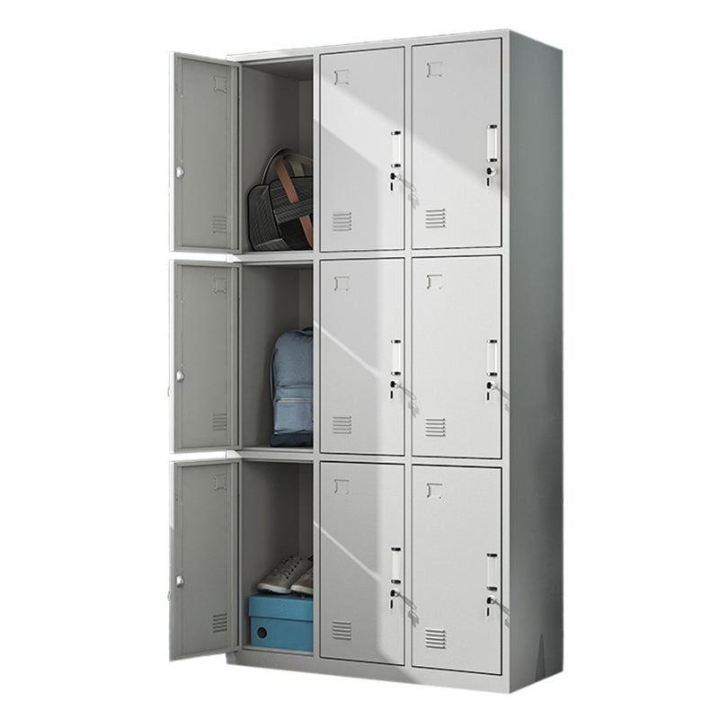 White Steel Storage Cabinet Contemporary Hinged Wardrobe Cabinet