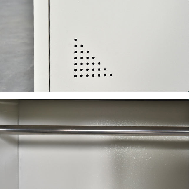 White Steel Storage Cabinet Contemporary Hinged Wardrobe Cabinet