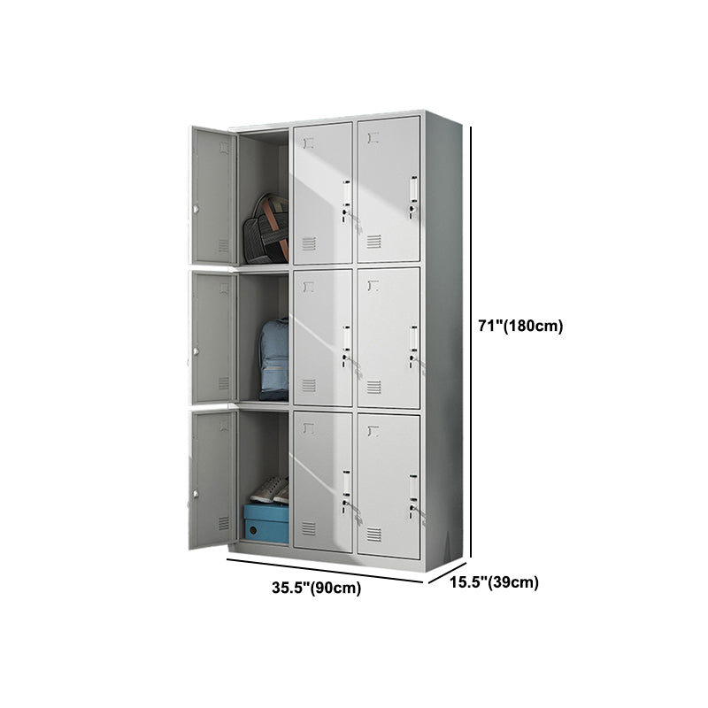 White Steel Storage Cabinet Contemporary Hinged Wardrobe Cabinet