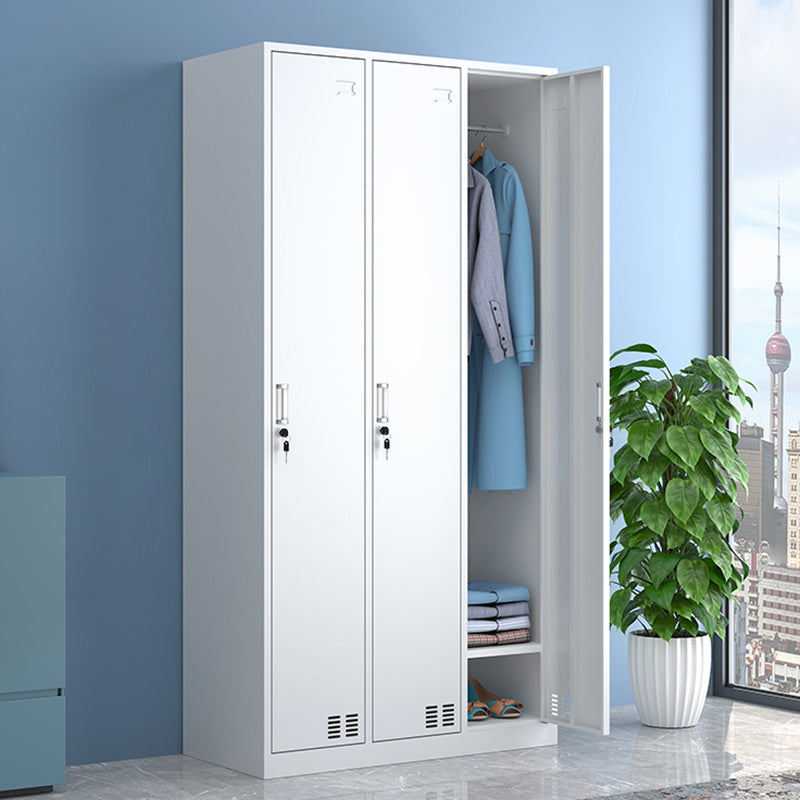 Modern Style Wardrobe White Colour Metal Wardrobe Closet With Doors