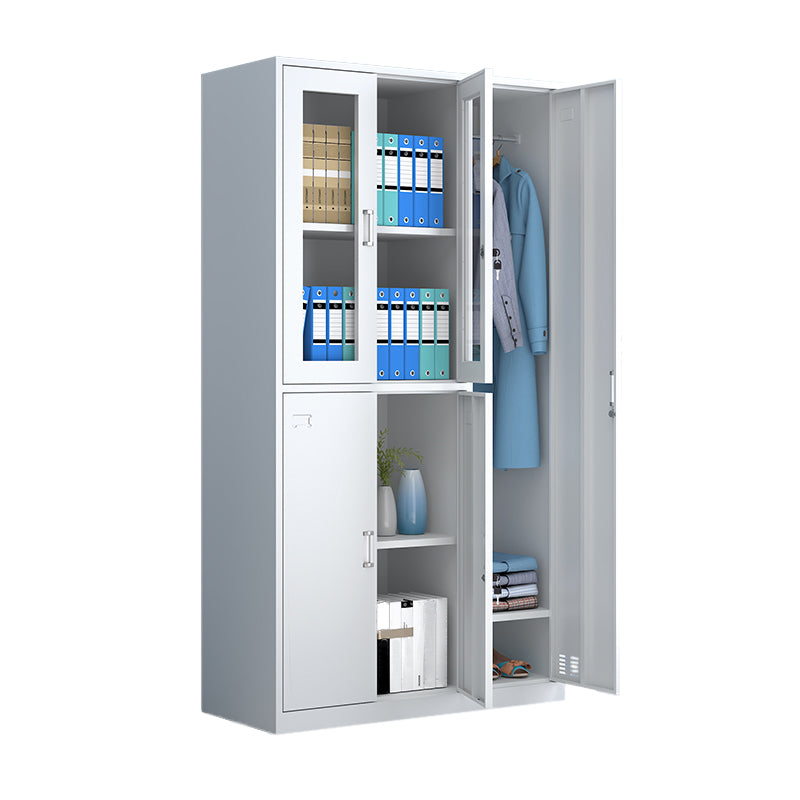 Modern Style Wardrobe White Colour Metal Wardrobe Closet With Doors