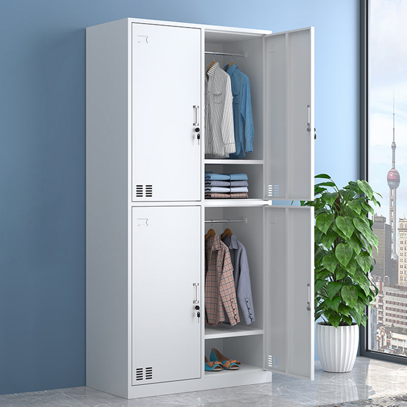 Modern Style Wardrobe White Colour Metal Wardrobe Closet With Doors