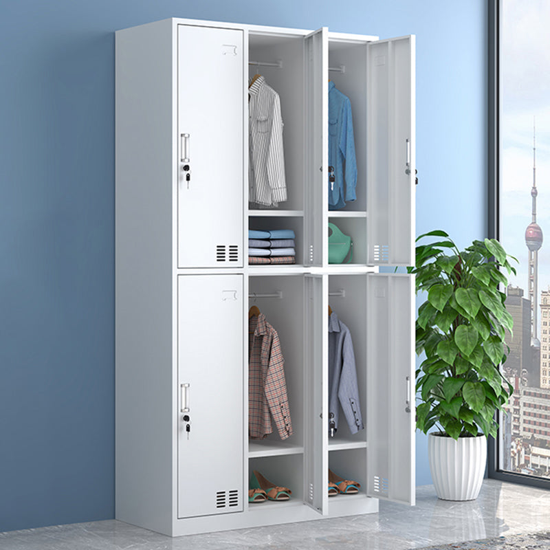 Modern Style Wardrobe White Colour Metal Wardrobe Closet With Doors