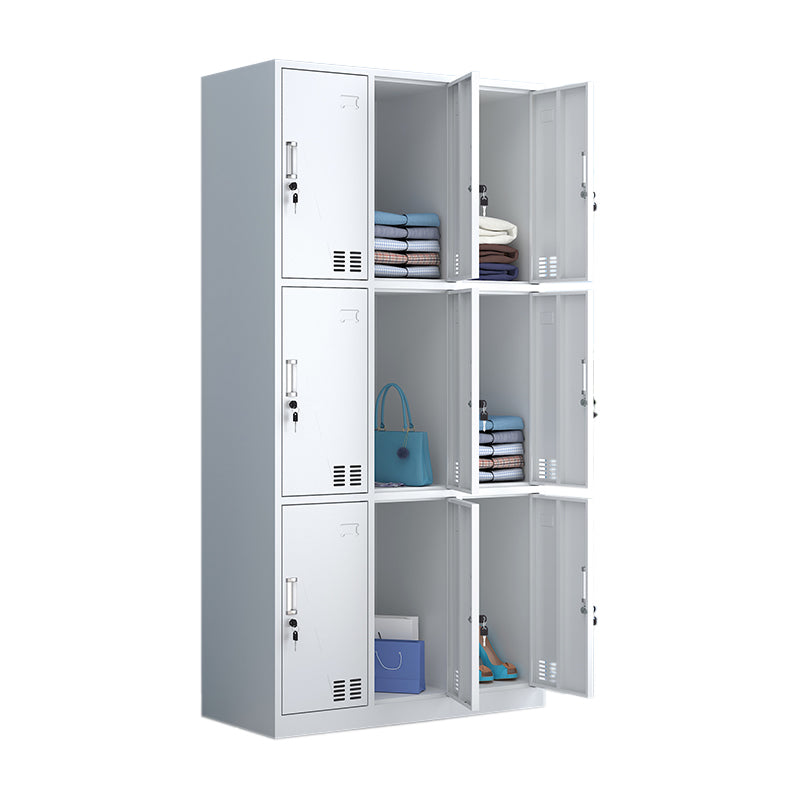 Modern Style Wardrobe White Colour Metal Wardrobe Closet With Doors