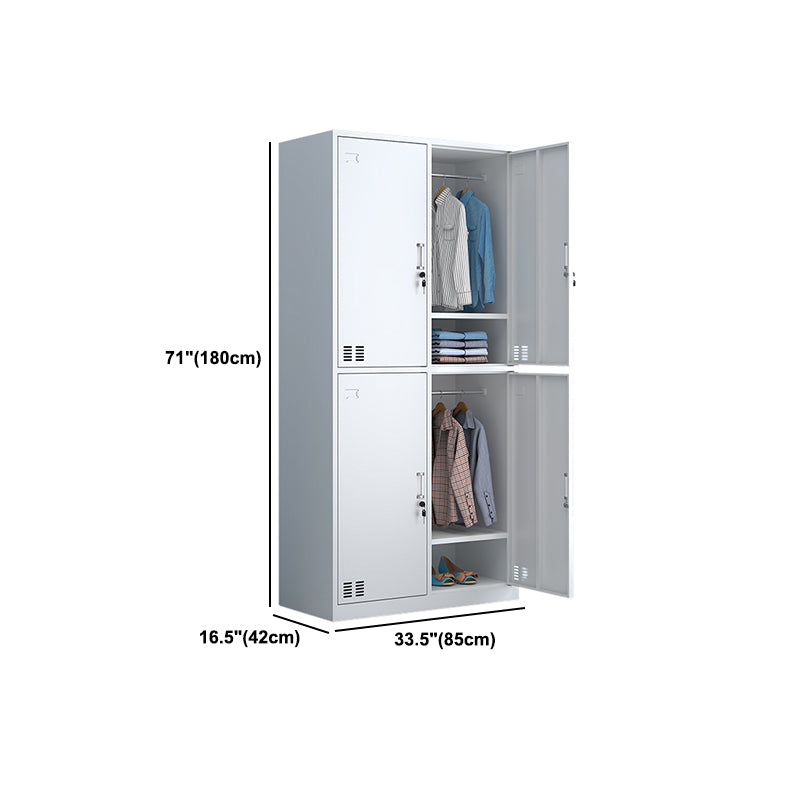 Modern Style Wardrobe White Colour Metal Wardrobe Closet With Doors