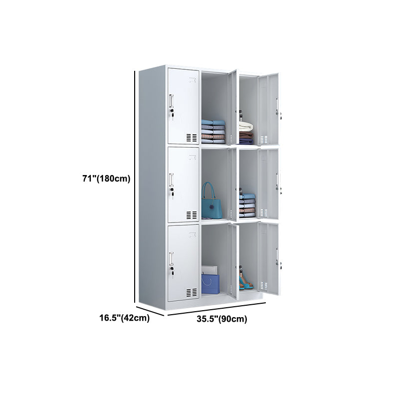 Modern Style Wardrobe White Colour Metal Wardrobe Closet With Doors