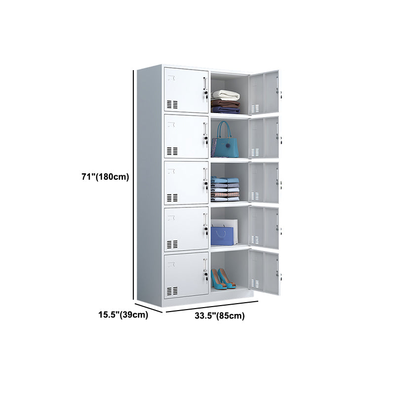 Modern Style Wardrobe White Colour Metal Wardrobe Closet With Doors