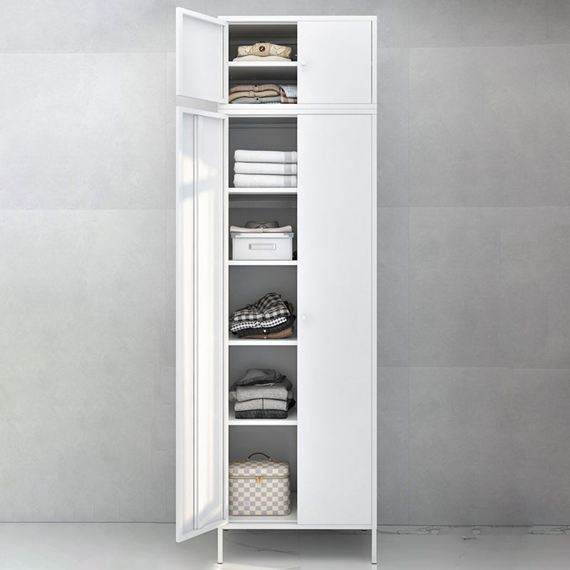 Steel Storage Cabinet Contemporary Non-Hanging Armoire for Home