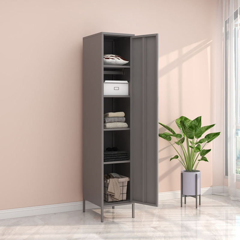 Steel Storage Cabinet Contemporary Non-Hanging Armoire for Home