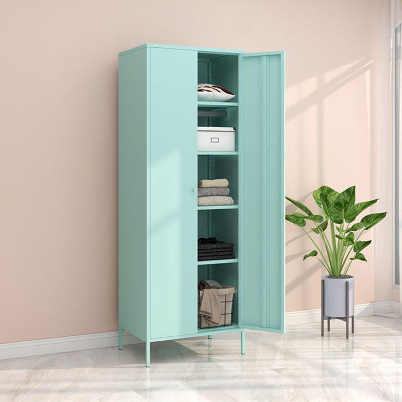 Steel Storage Cabinet Contemporary Non-Hanging Armoire for Home