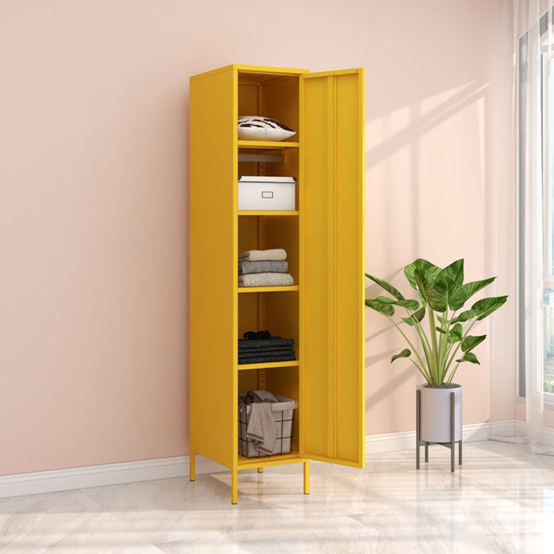 Steel Storage Cabinet Contemporary Non-Hanging Armoire for Home