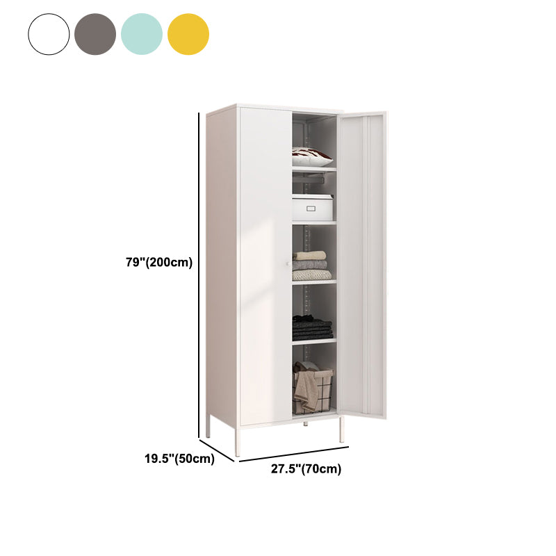 Steel Storage Cabinet Contemporary Non-Hanging Armoire for Home