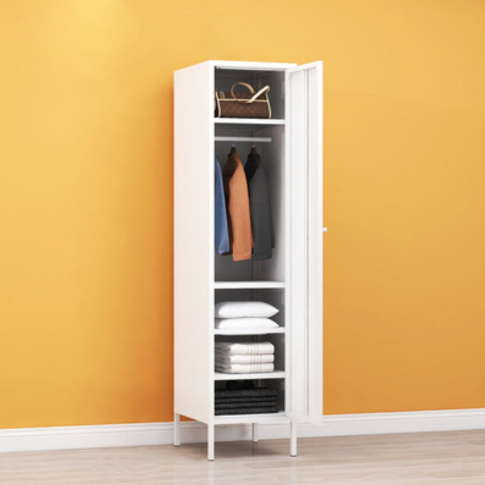 Metallic Finish Cabinet with Legs Contemporary Metal Wardrobe for Home