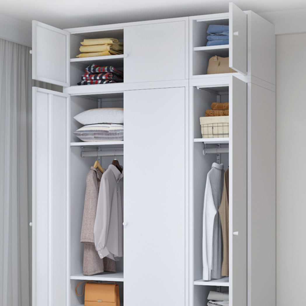 Metallic Finish Cabinet with Legs Contemporary Metal Wardrobe for Home