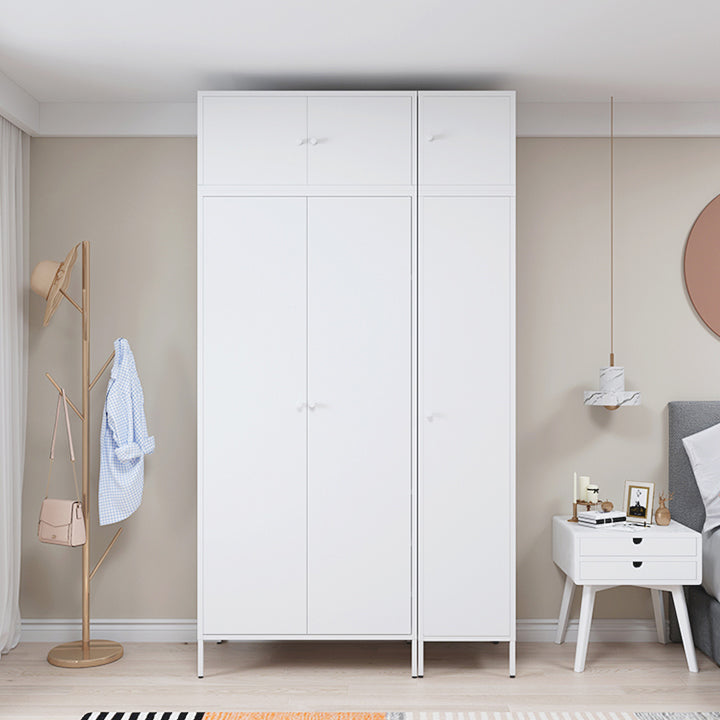 Metallic Finish Cabinet with Legs Contemporary Metal Wardrobe for Home